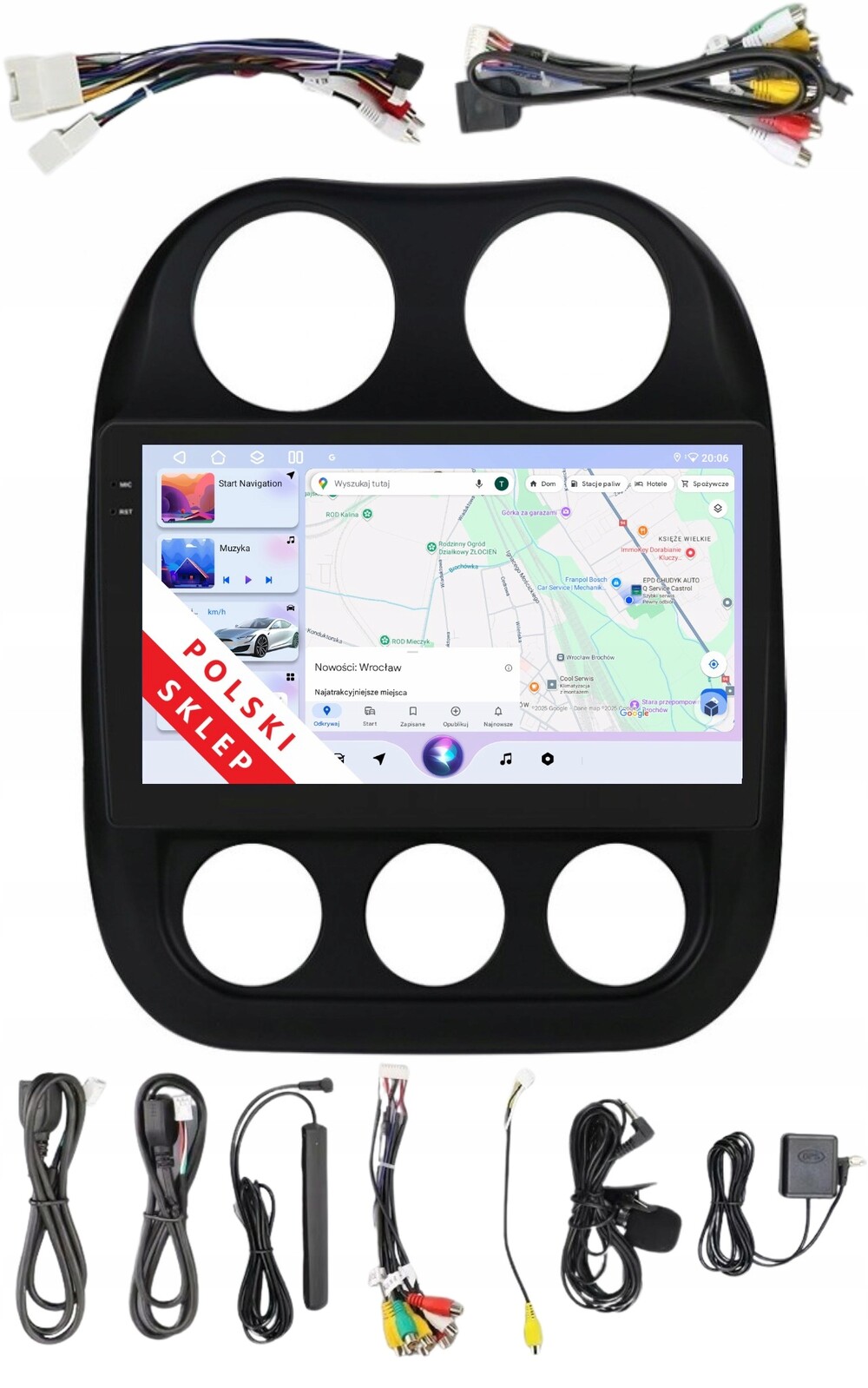 Navigace Rádio 2DIN Android Jeep Compas A Patriot 6/128 Gb Dsp Carplay Lte