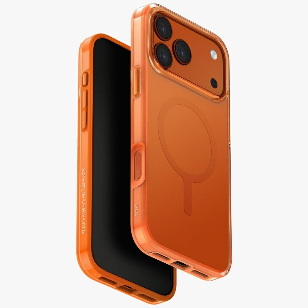 Pouzdro Uniq Clario pro iPhone 17 Pro Max Magclick Charging, oranžové