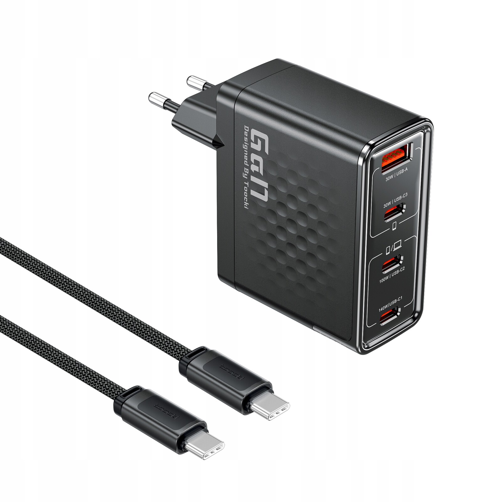 Sada| Pd 3.1 Qc 3.0 GaN Síťová Nabíječka 140W 3C1A 240W Kabel Toocki 5000mA