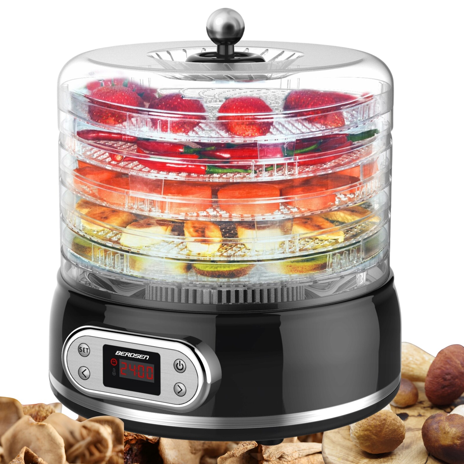 Sušička Hub Zeleniny Maso Potravinářská 5 Sit Časovač Černá 400 W