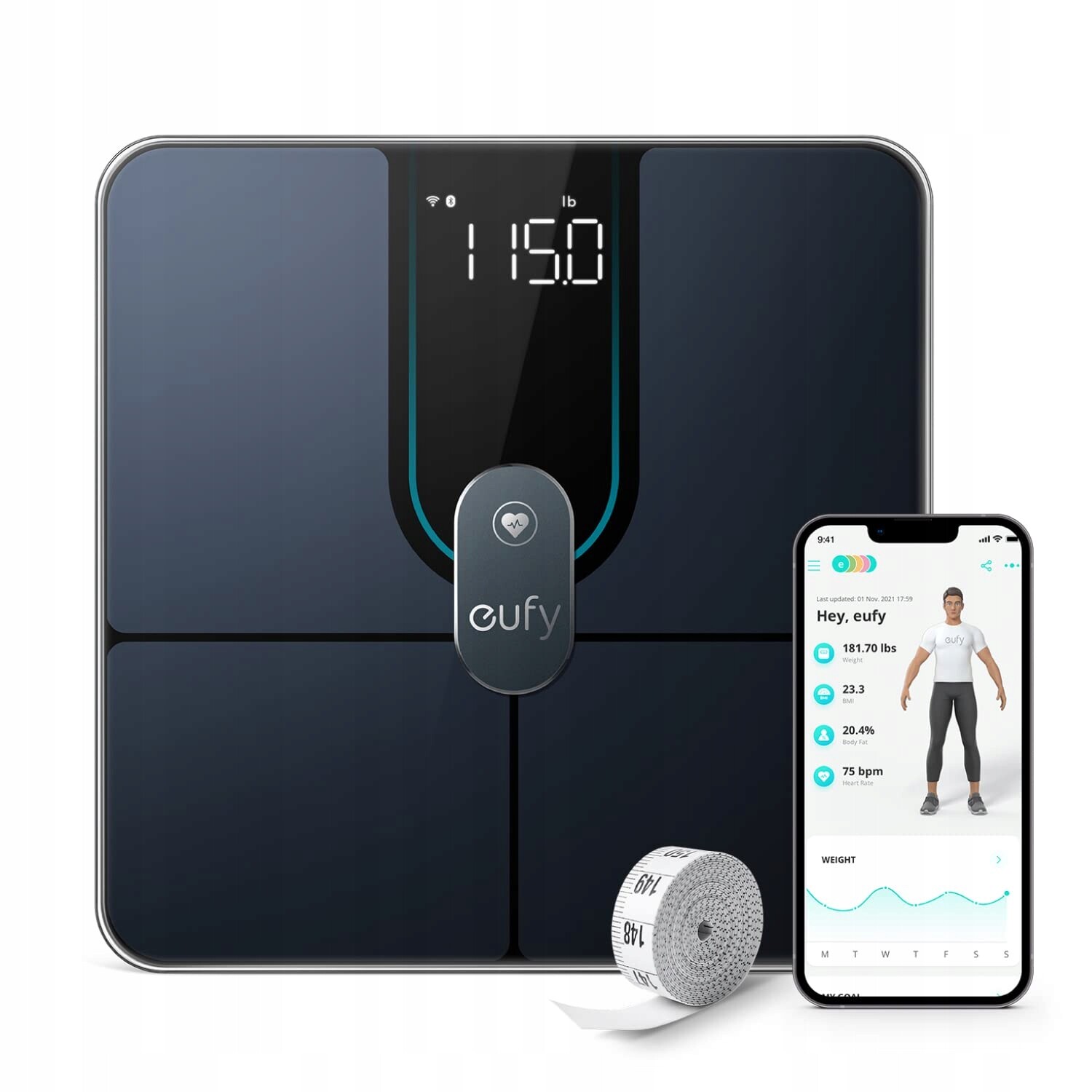 Eufy Anker Smart Scale P2 Pro Wifi Bluetooth 16 měření Koupelnová váha