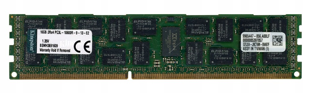 Kingston 16GB DDR3 2Rx4 1333MHz PC3L-10600R Reg Ecc