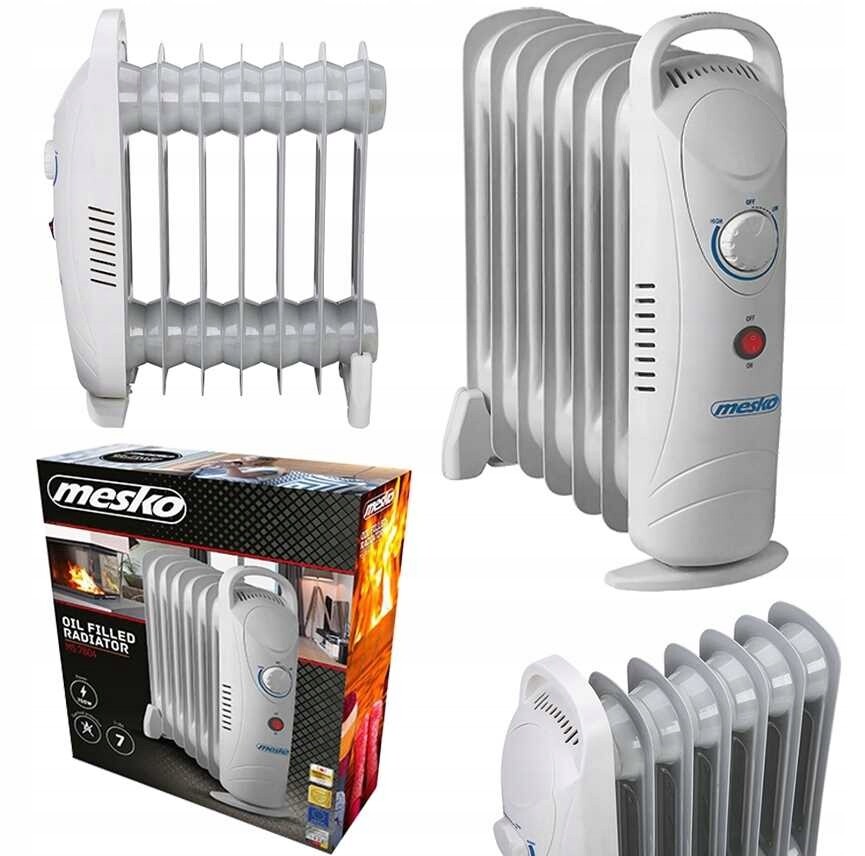 Olejový Radiátor Elektrický Pokojový Žebrový 7 Žeber 800 W