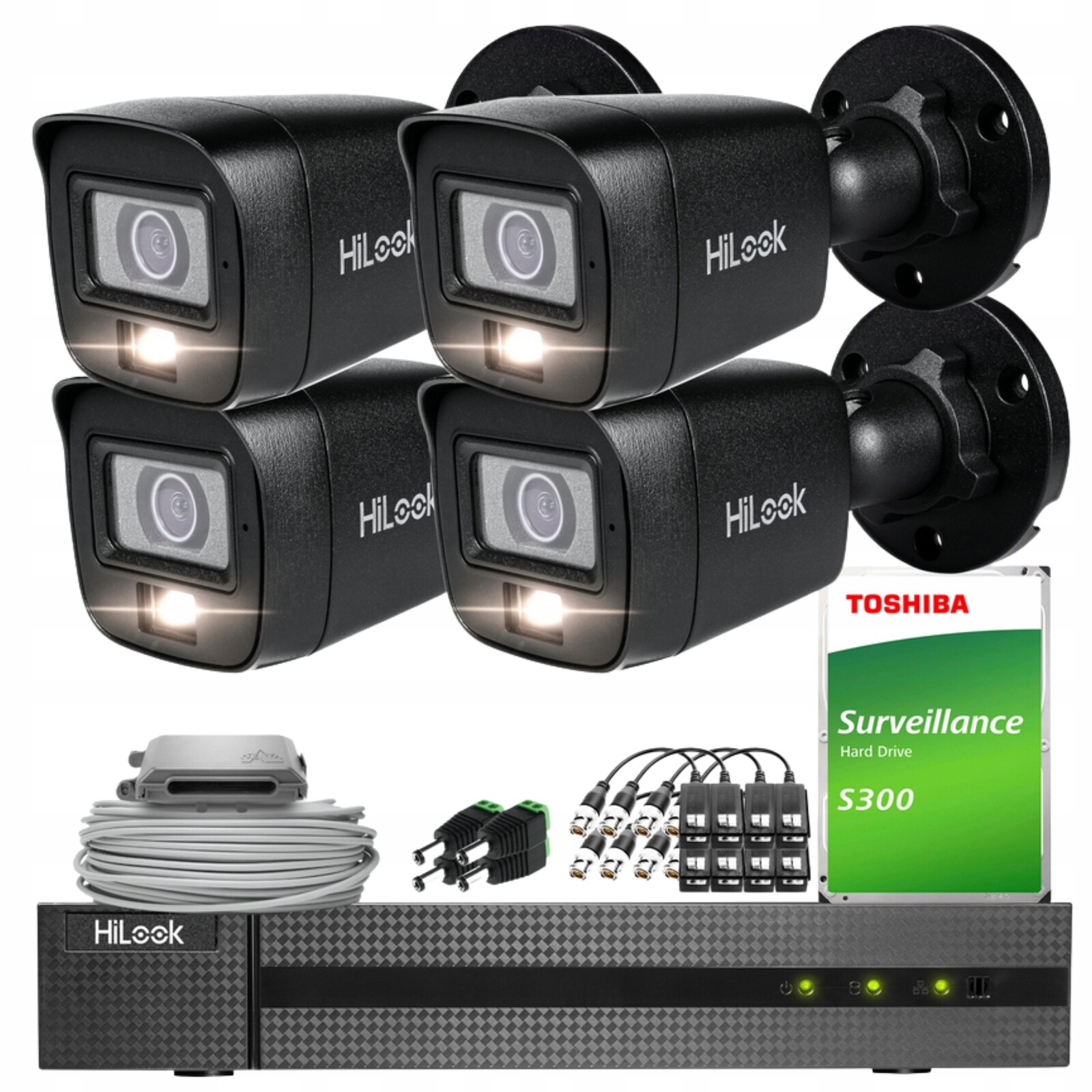 Sada Pro Monitorování 4X TVICAM-B8M-20DL Black 8Mpx Tvi CVI Ahd HiLook