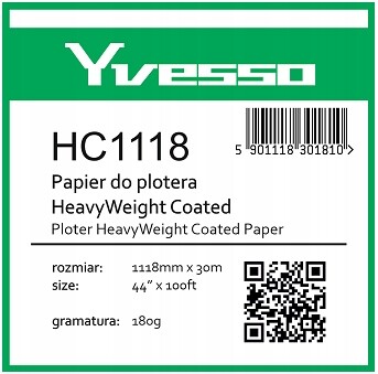 Yvesso těžký potahovaný papír 1118x30 180g