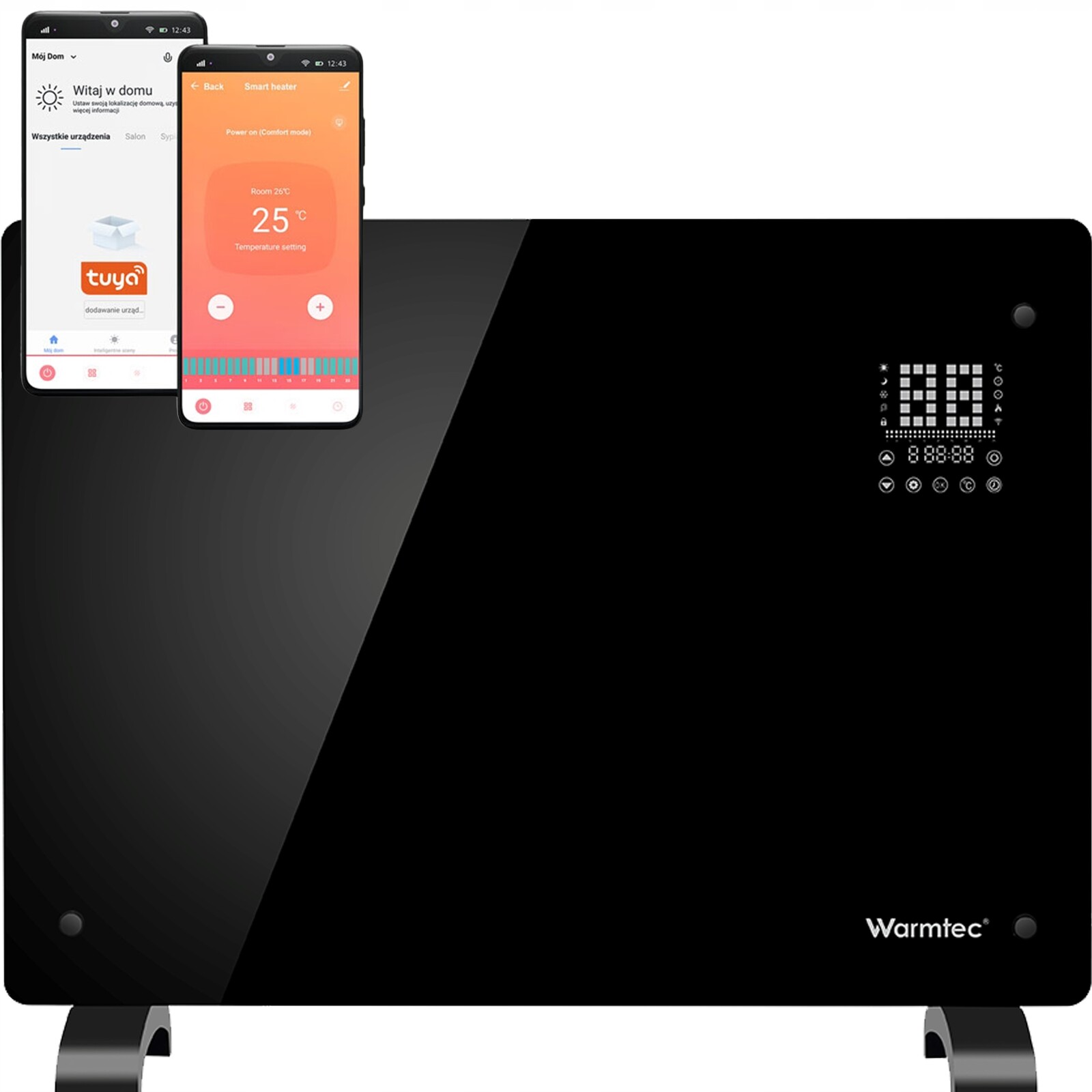 Energeticky Úsporný Ohřívač Warmtec 1500 W Černý Wifi Přenosný Dotykový