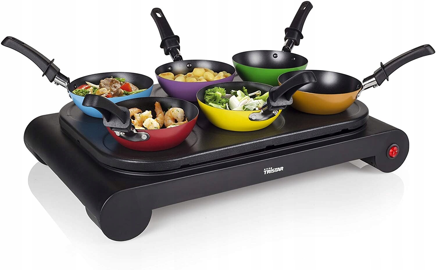 Domácí Elektrický Gril 2v1 Smažení Vaření 6 Mini Wok Pánví