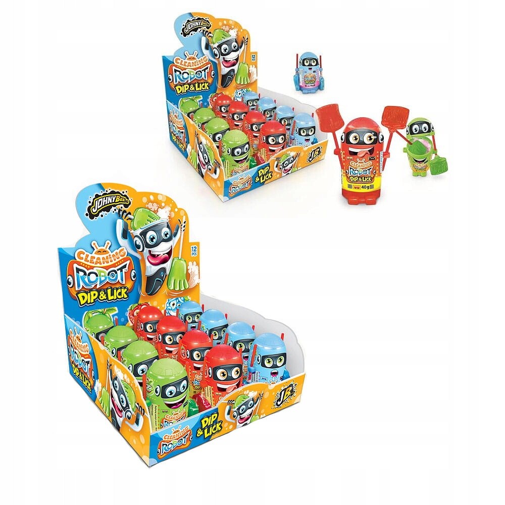 Johny Bee Robot Dpi&lick V Prášku Lízátko S Práskacím Práškem (40 g) 12 Ks