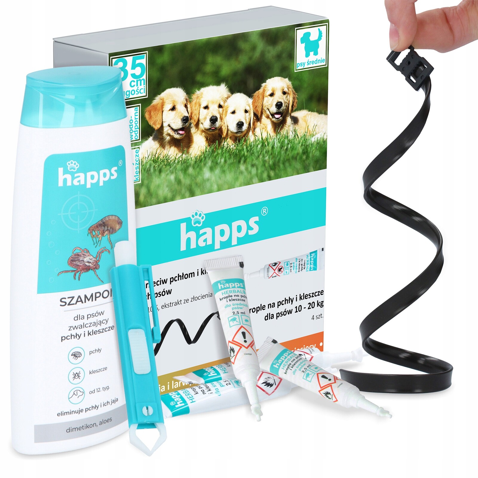 Kapky Kleště Blechy Psa 10-20 kg Přístroj na odstraňování klíšťat Obojek Šam Kd