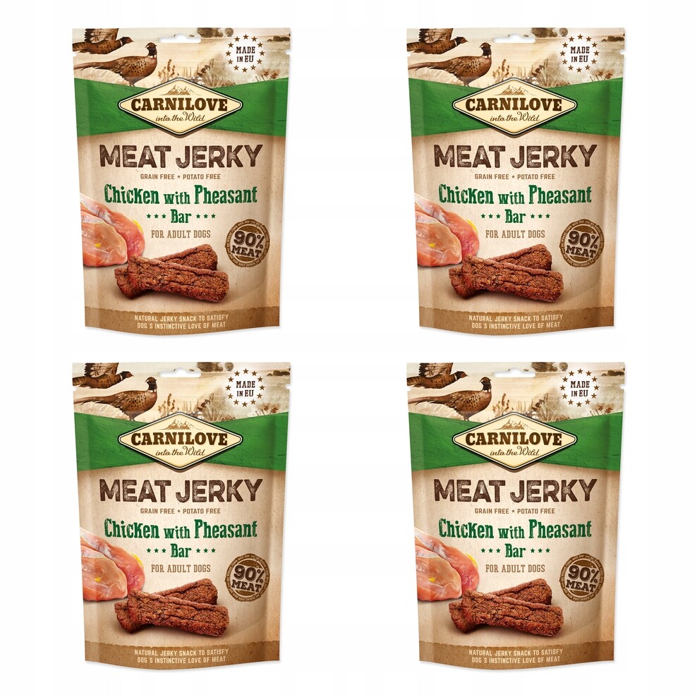 Pochoutka Carnilove Jerky kuře a bažant, tyčinky 100g balení 4 ks