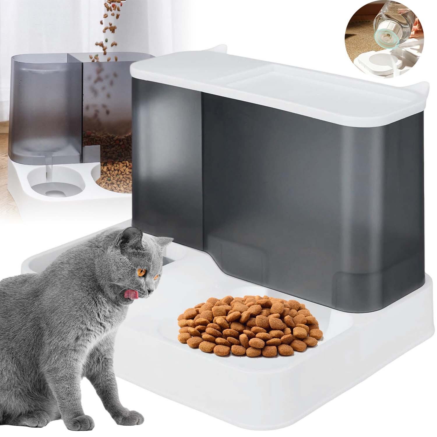 Automatická Výdejník Vody Krmídlo Pro Kočky A Dávkovač , Dávkovač Nápojů 2 V 1