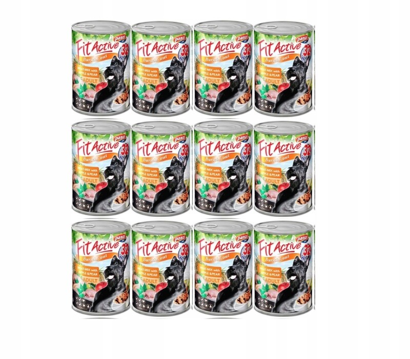 Fit Active Dog Adult Mix Masový 12 x 415 g kompletní vlhké krmivo pro psy