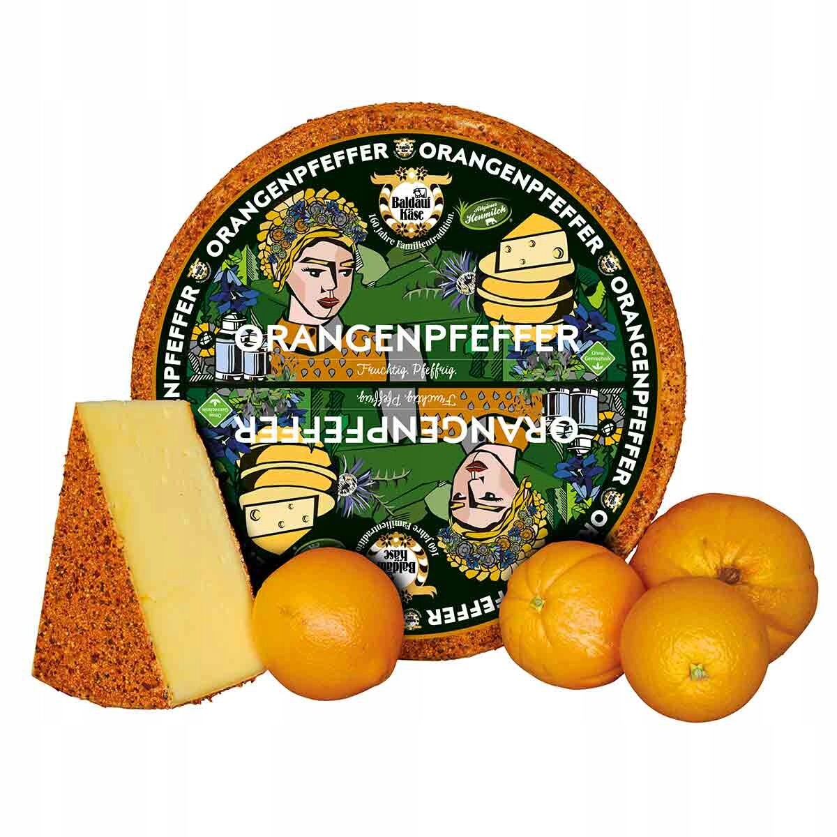 Baldauf Wildblumenkäse Německý sýr v pomerančovém pepři, cca 500 g