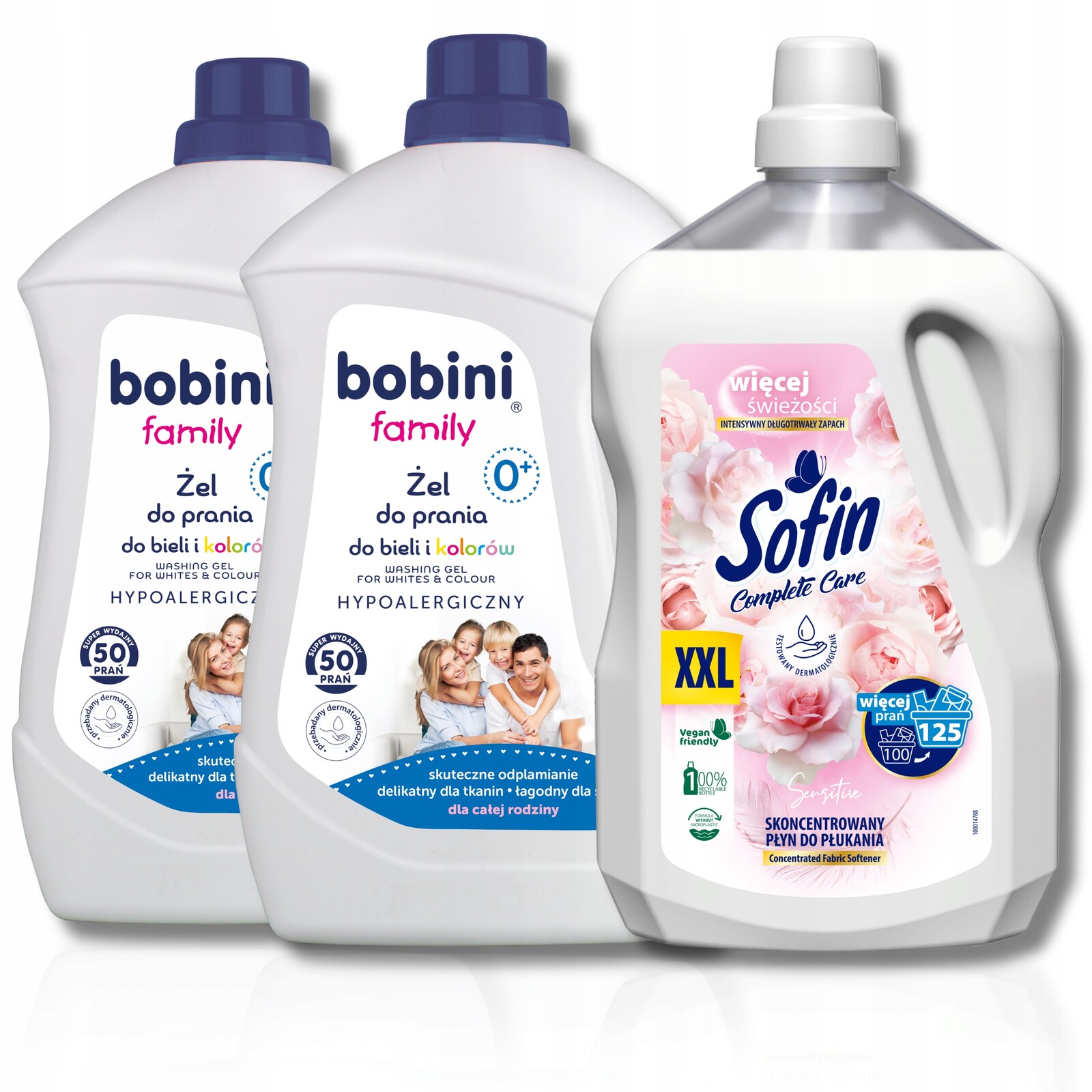 Bobini Prací Gel pro celou rodinu tekutá aviváž 3x 2,5 l