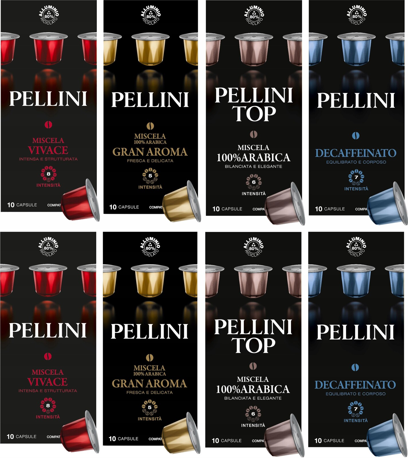 Sada 80 kusů Nespresso Pellini (8 x 10 kapslí)
