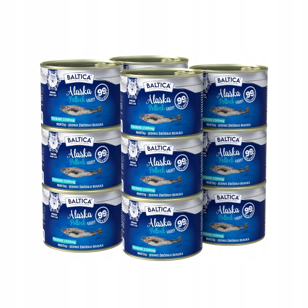 Baltica Excellent Alaska Pollock Light 12x185g Mintaj pro kočky