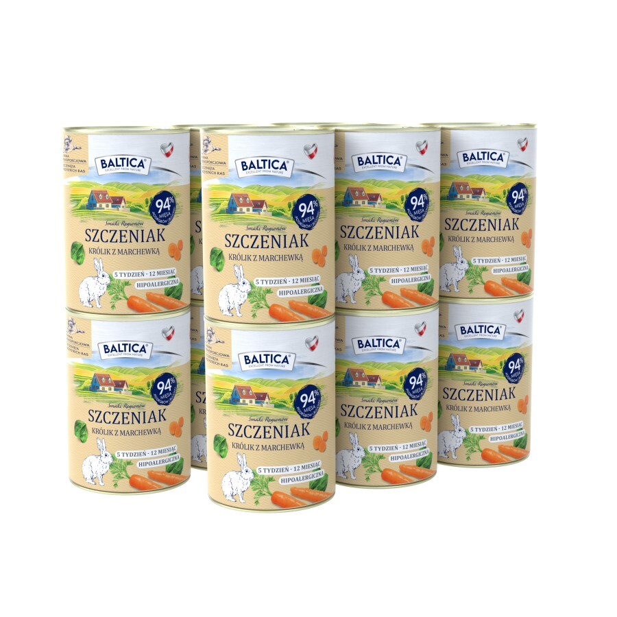 12pack Baltica Chutě regionů Králík s mrkví 400 g krmivo pro šc