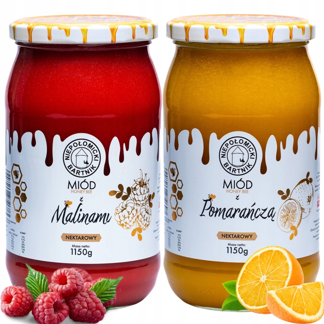Med S Pomerančem 1150 g Med S Malinami 1150 g Pravý Čerstvý Z Včelína