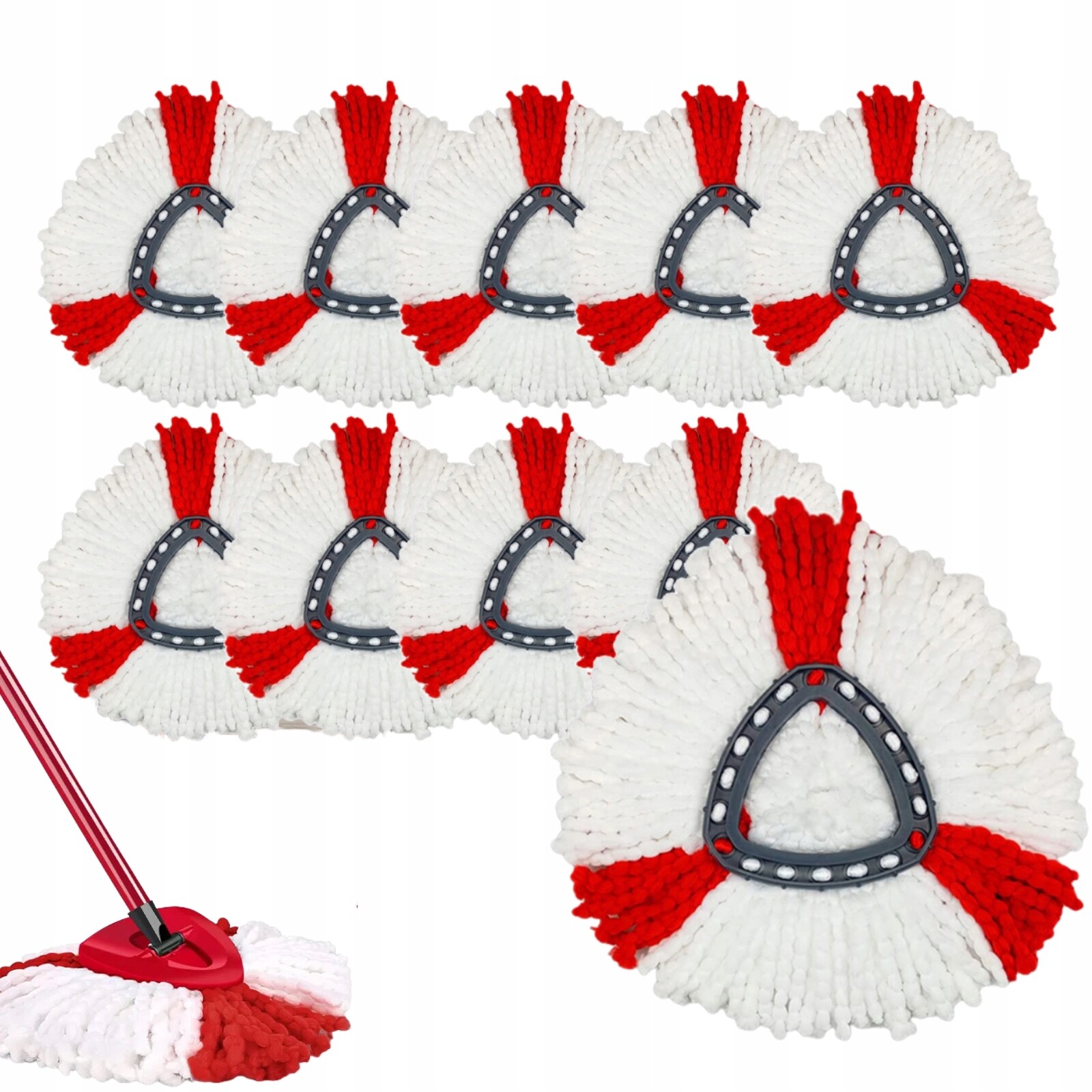 10x náhradní náplň do mopu Kulatý Vložka do mopu Náhradní Náhradní hubice Vileda Turbo