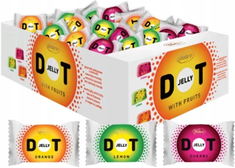 Vobro Jelly Dot dětské Bonbóny Přírodní Aromata barvivy 3kg