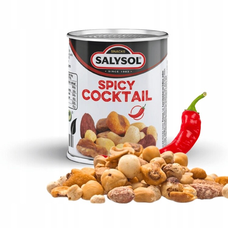 Koktejlové oříšky pikantní mix Salysol plechovka 50 g x 96 ks
