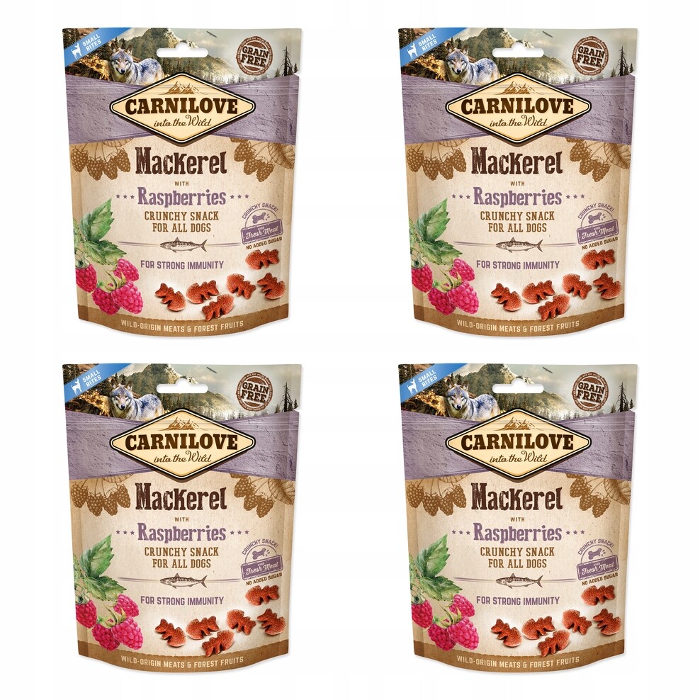 Pochoutka Carnilove Dog Crunchy Snack makrela s malinami 200g balení 4 ks