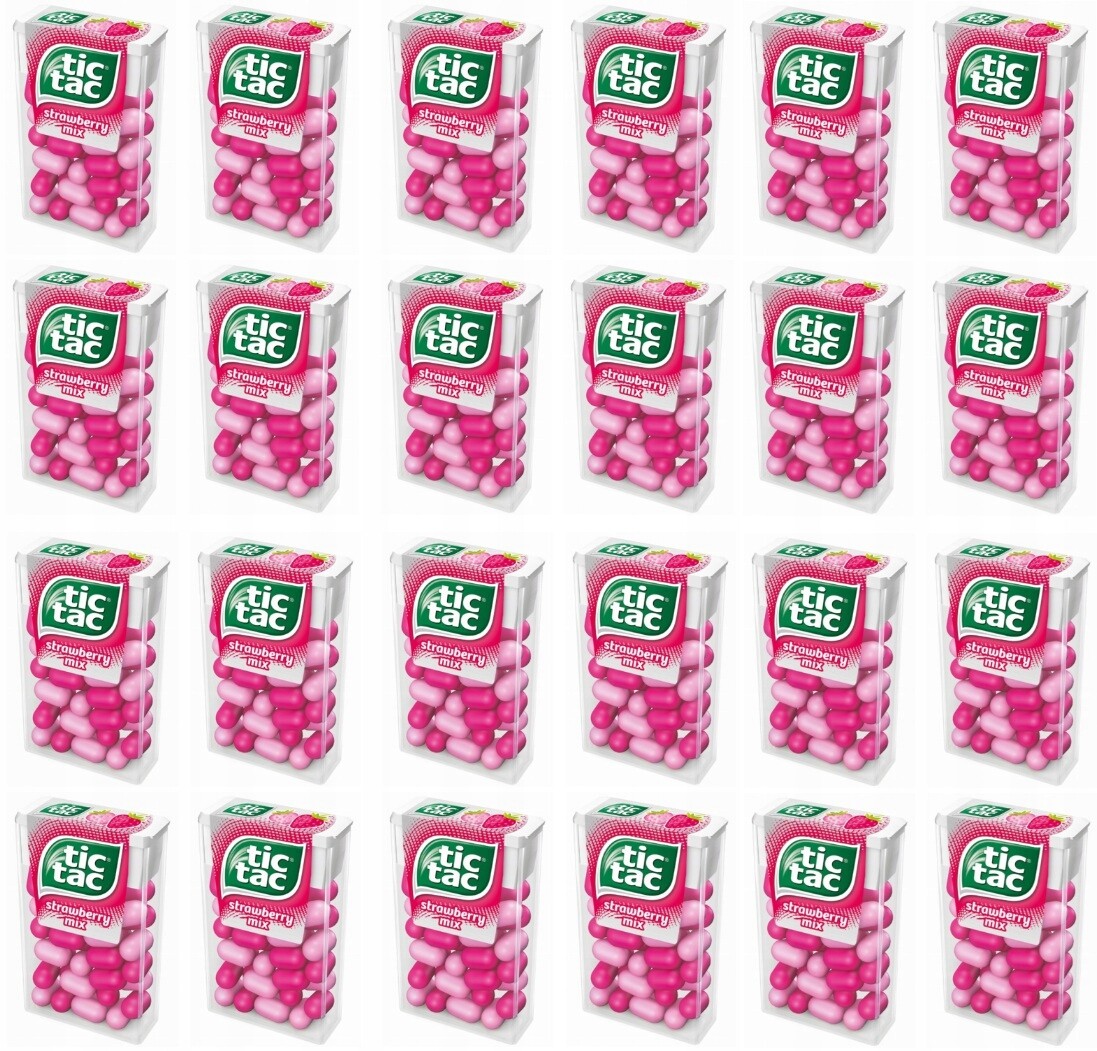 24x 54g bonbóny Tic Tac jahodový mix s jahody příchutí, Karton