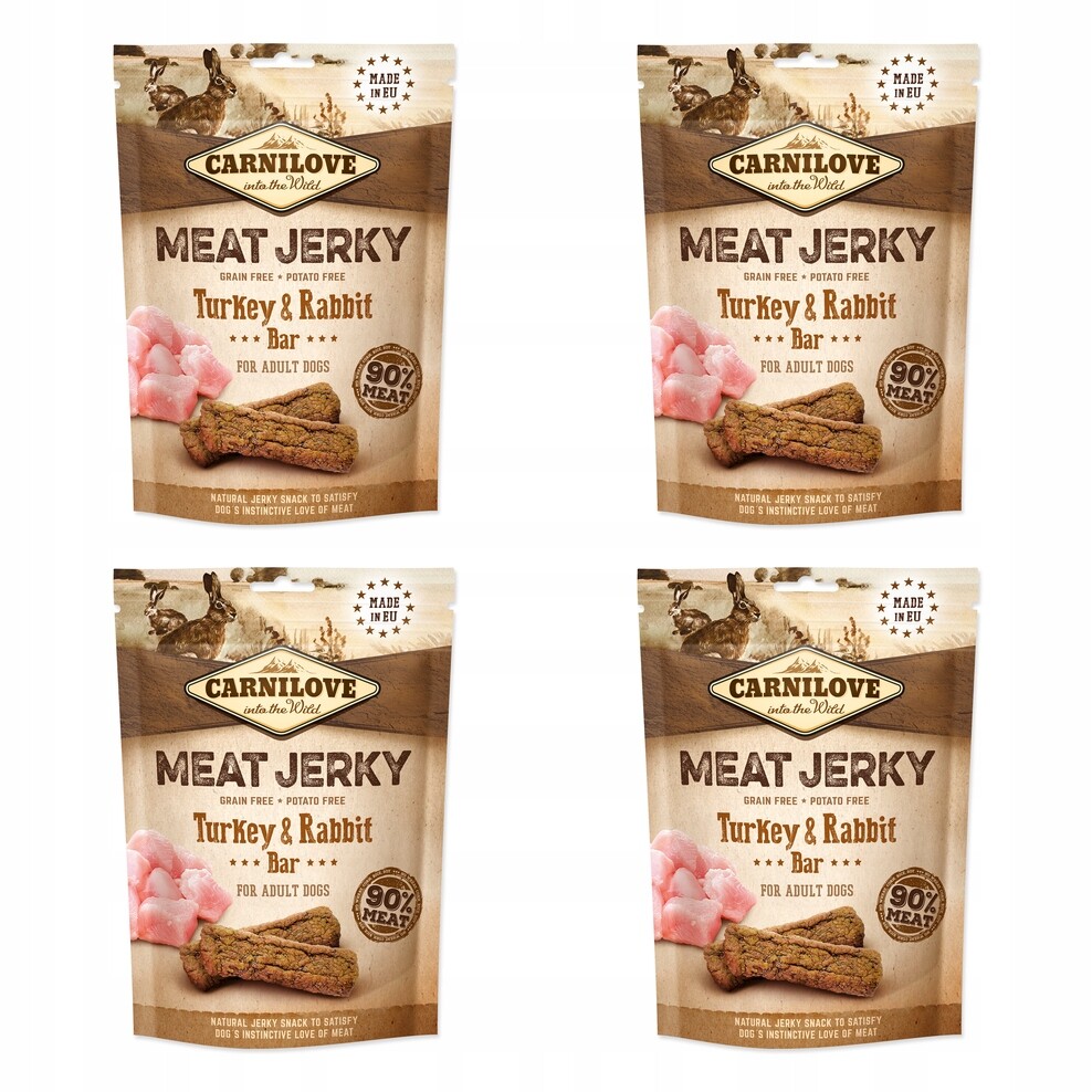 Pochoutka Carnilove Jerky králík a krůta, tyčinky 100g balení 4 ks