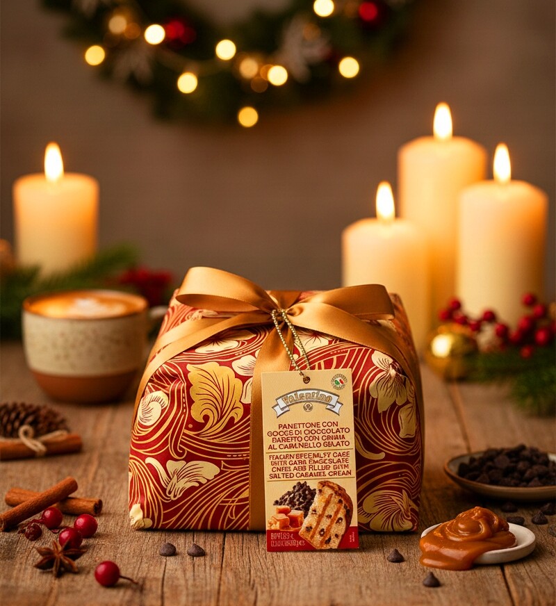 Italský slaný karamel dort s kousky hořké čokolády Dárek