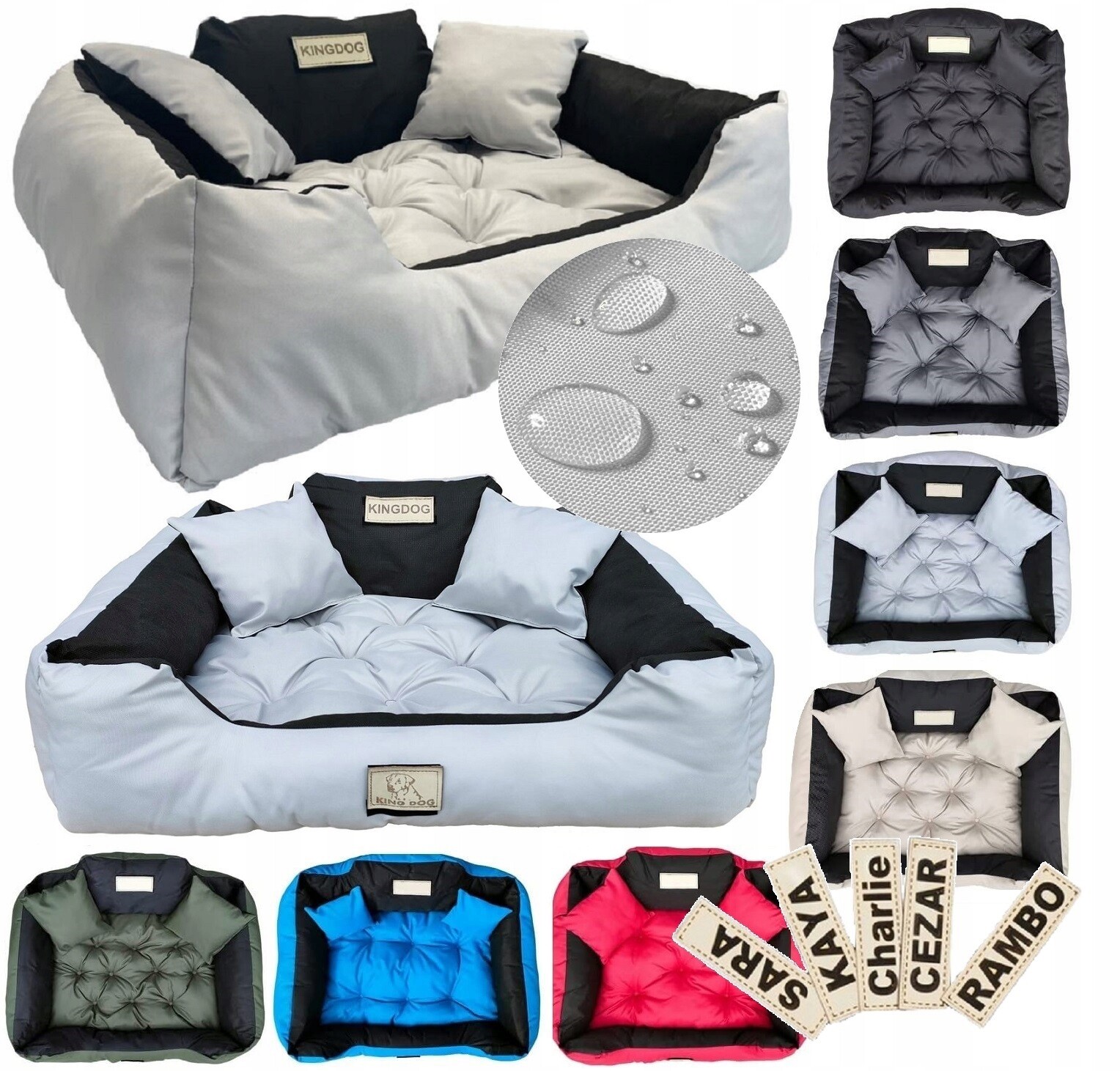 Pelíšek pro psa kotec Kingdog 100x75 cm, personalizované, voděodolné, světlé