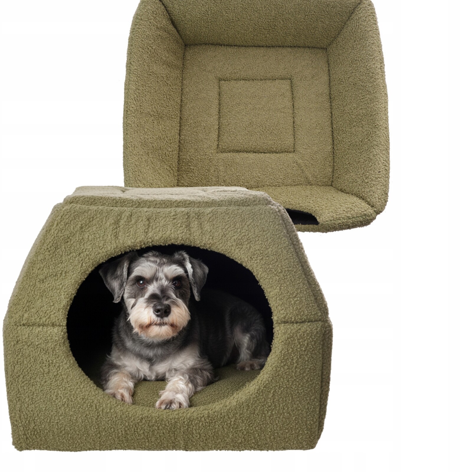 Pelíšek pro psa kočku 2v1 domeček 55x55cm L protiskluzový Potah