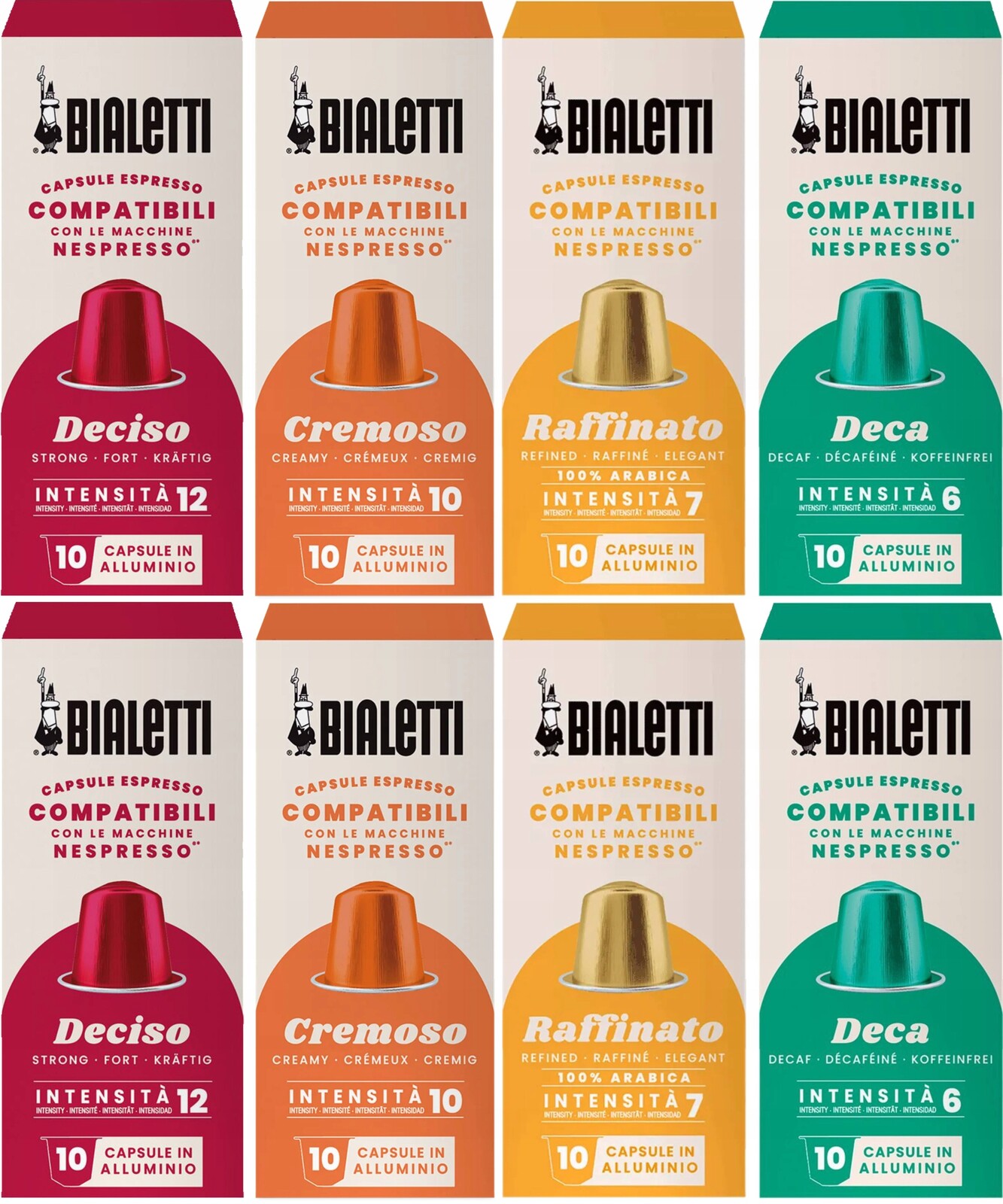 Sada kusů kapslí Bialetti Nespresso (8 x 10 kapslí)