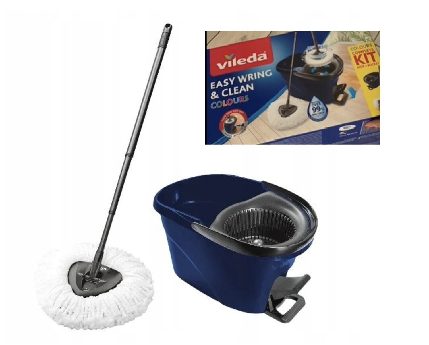 Rotační mop Vileda Mop s kbelíkem Easy Wring and Clean Colours Granátový