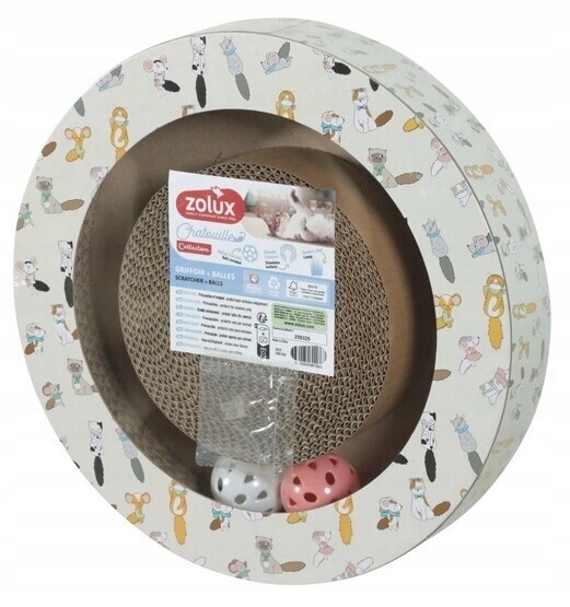 Škrabadlo pro kočky Zolux Chatouille Pro Kočky kartonu Ovál , s míčkem 30 cm