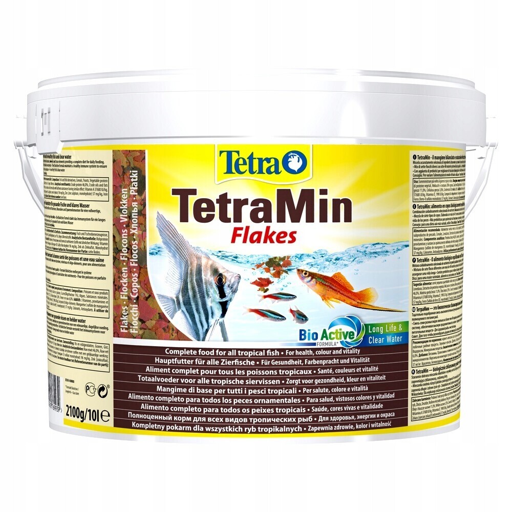 Krmivo V Akvarijních Vločkách Pro Ryby Kbelík Velké Krmivo Vločkové 10 L