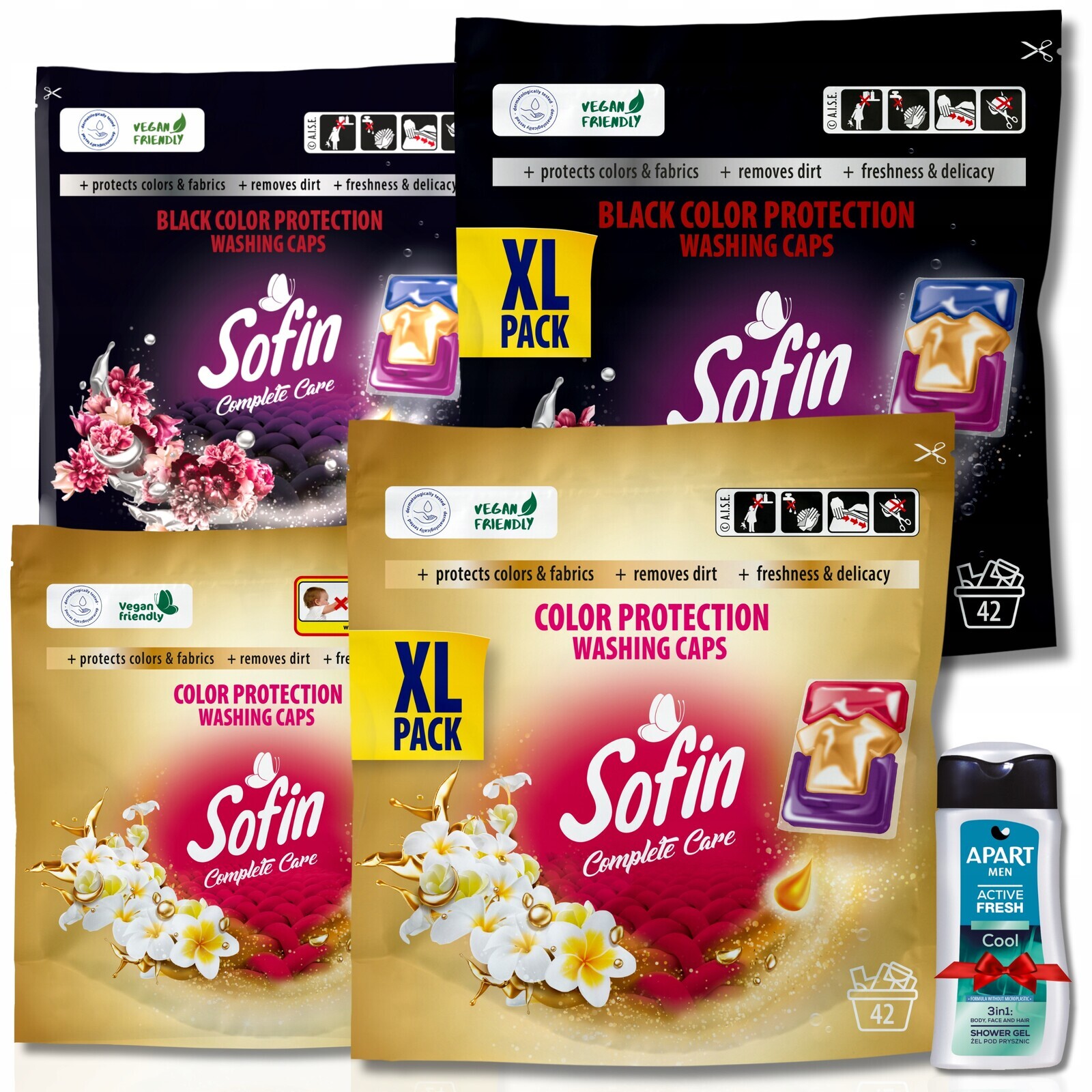 Sofin Tmavě černé prací Kapsle MIX 66x2 Dárek