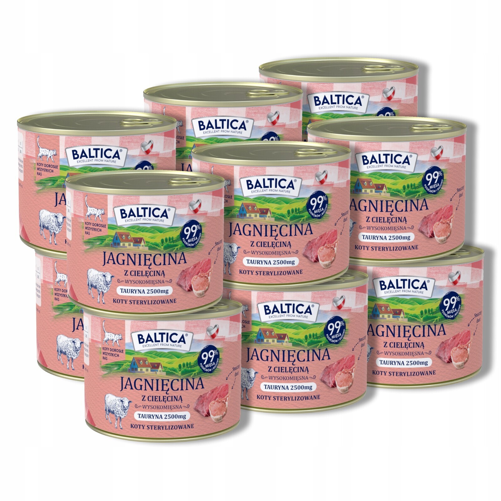 Baltica Chutě regionů Jehněčí s telecím masem 12x185g duoproteinové pro kočky