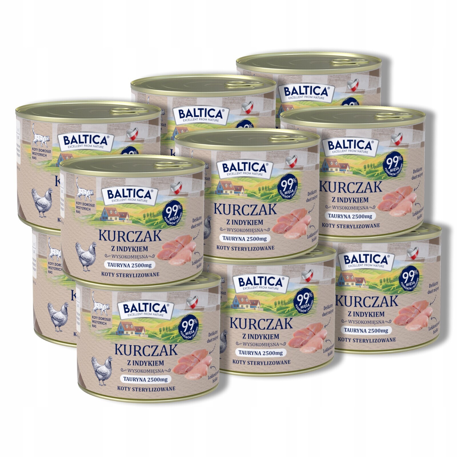 Baltica Chutě regionů Kuře s krůtím masem 12x185g duoproteinové pro kočky