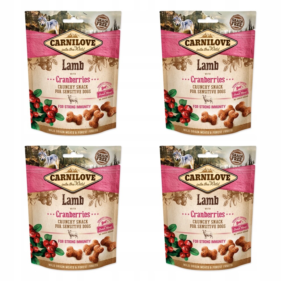 Pochoutka Carnilove Dog Crunchy Snack jehně s brusinkami 200g balení 4 ks