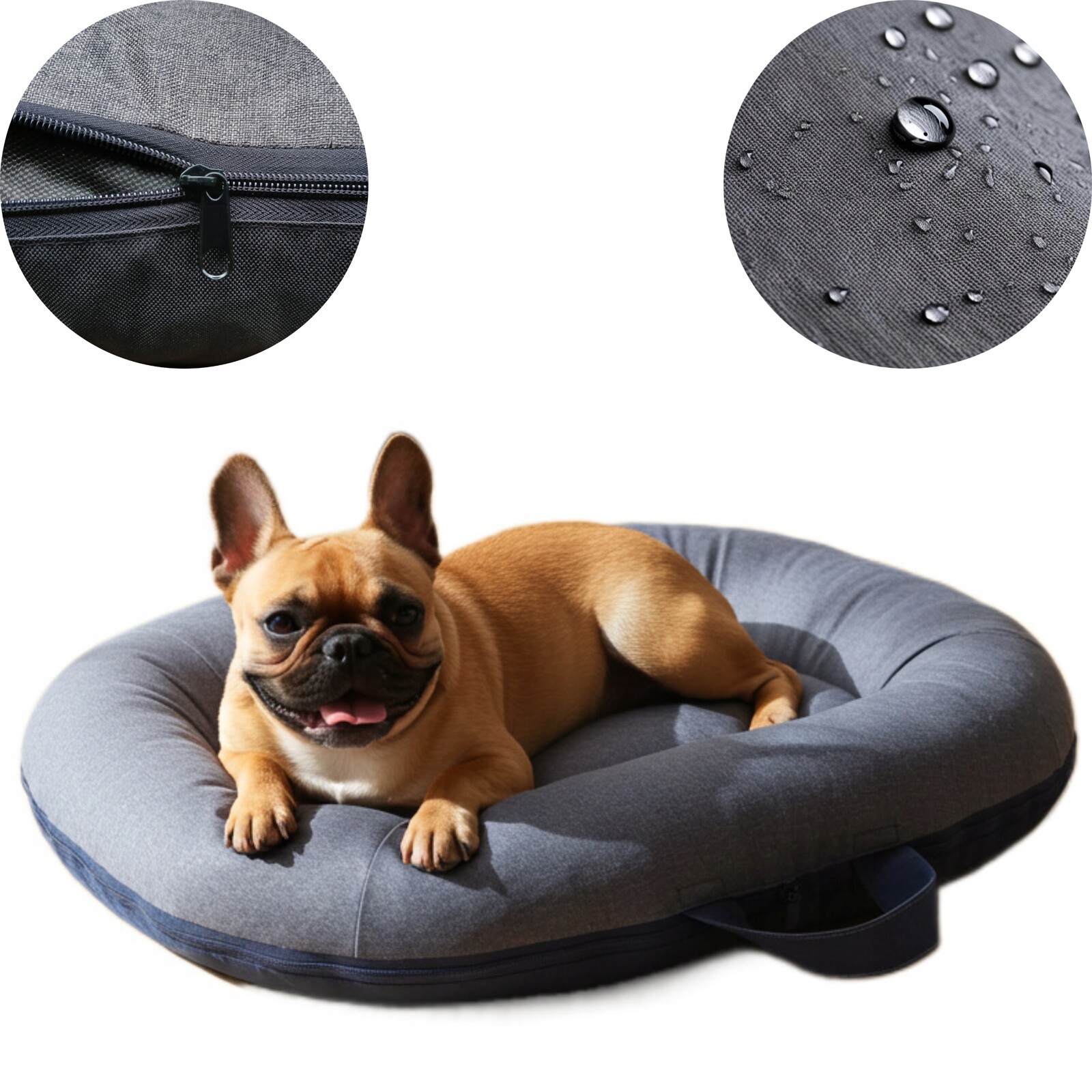 Pelíšek pro malého psa, potah kotec , šedá pohovka, pelíšek se zipem M 90/60