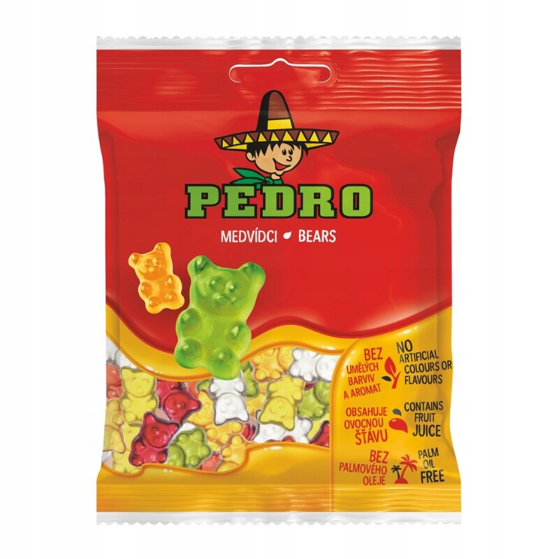 Pedro Bear Želé Bonbony ve tvaru medvídků s ovocnou příchutí 80 g