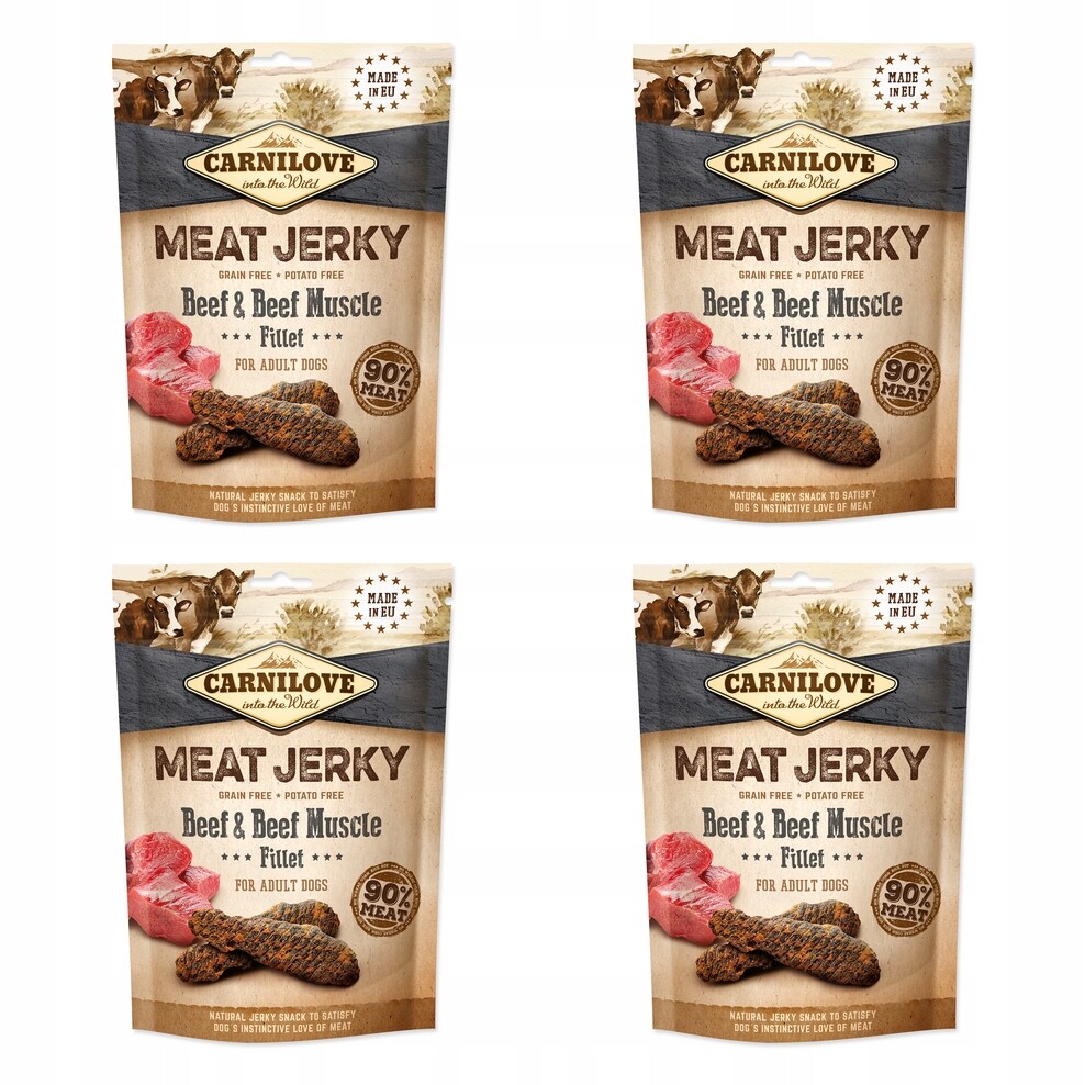 Pochoutka Carnilove Jerky hovězí se svalovinou, plátky 100g balení 4 ks