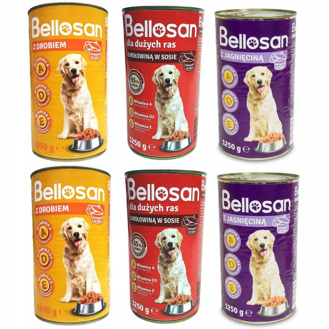 Bellosan Krmivo pro dospělé psy Mix chutí 6 x 1,25 kg