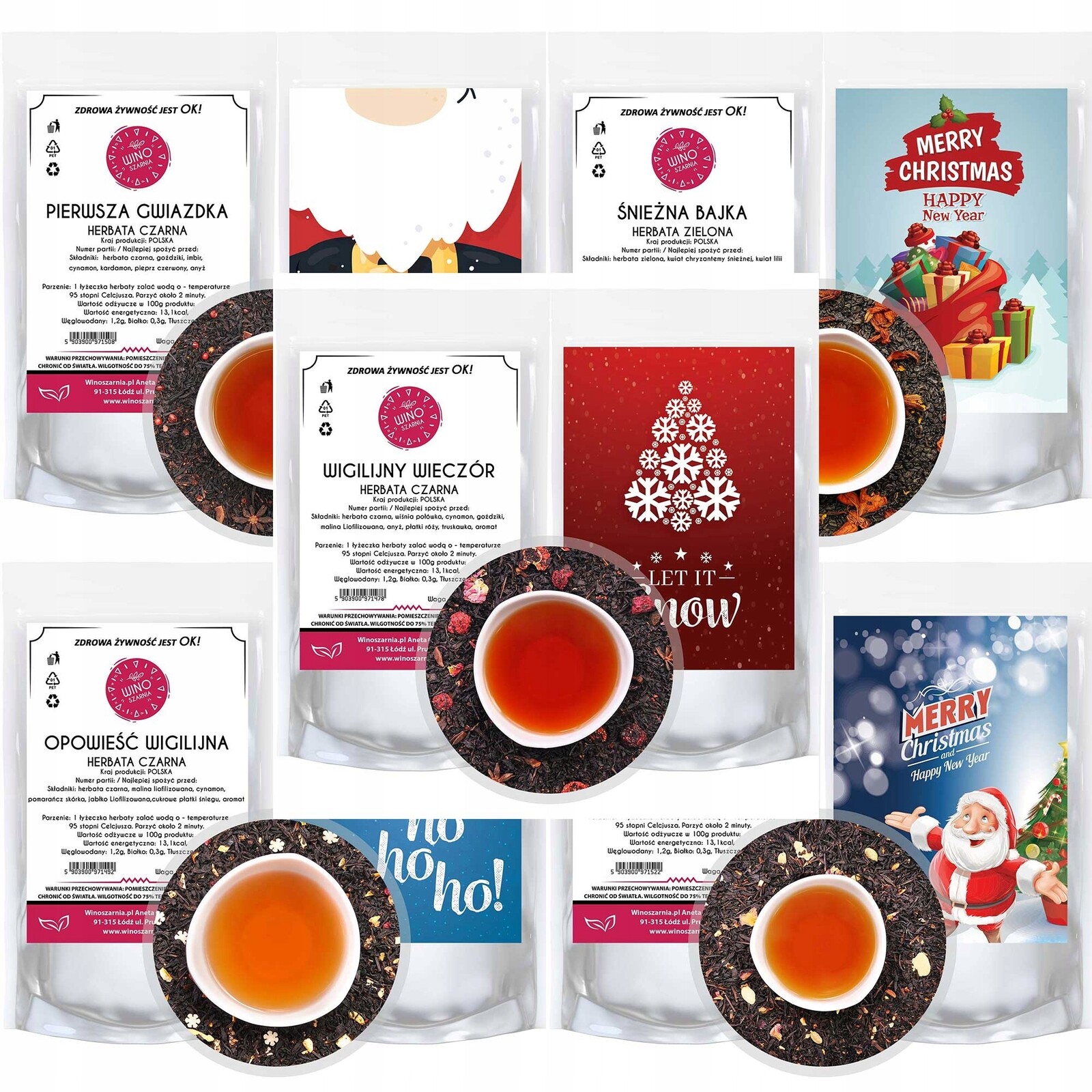 dárek sada vánočního Čaj 5 druhů 250g