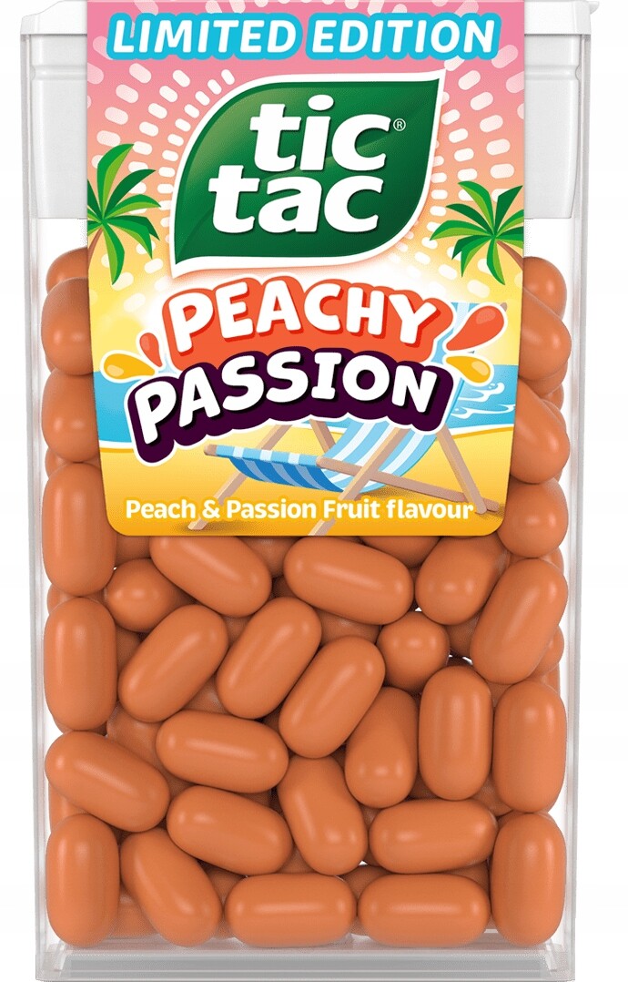 Dražé Ferrero Tic Tac Peachy Passion Broskvová Příchuť 54 g (110 pastilek)