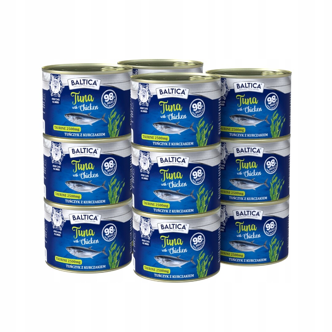 Baltica Vynikající tuňák s kuřecím masem 12x185 g krmivo pro kočky