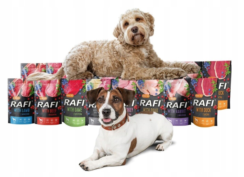 Rafi vlhké krmivo mix chutí 16x500g Bez Obilí Dolina Noteci