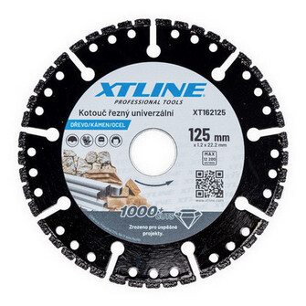 Kotouč univerzální na dřevo kámen ocel 115x1,2x22,2mm XTline XT162115
