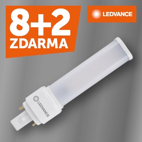 LED žárovka G24d-2 LEDVANCE PLC Dulux D 7W (18W) neutrální bílá (4000K) AKCE 8+2