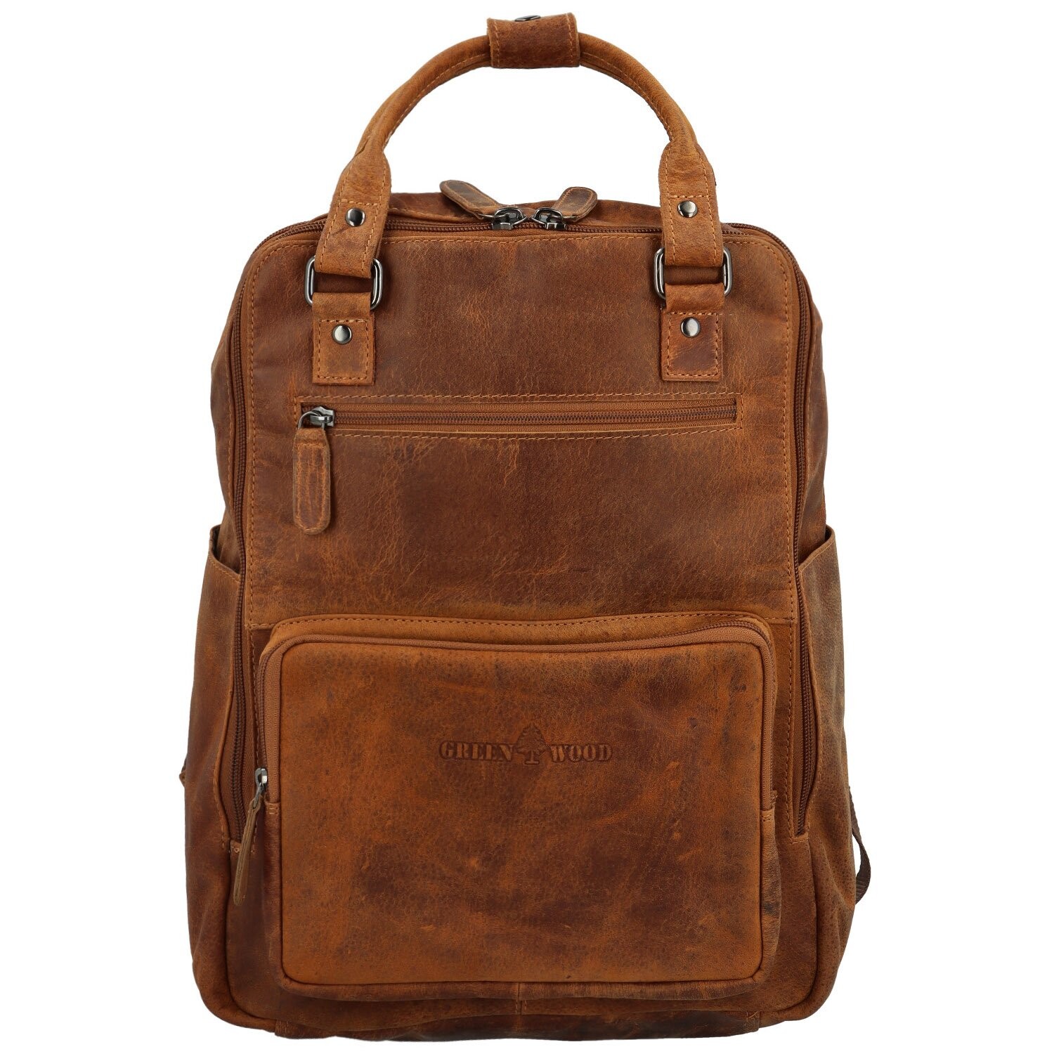 Stylová kožený pánský batoh GW Flavius, camel